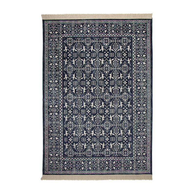 Darby Home Co Beecroft Navy/White Area Rug & Reviews Wayfair